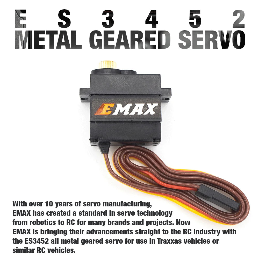 تستخدم أجهزة EMAX ES3452 Metal Gear الرقمية في مركبات TRX لطائرة FPV بدون طيار 6 EMAX ES3452 all metal geared servo for use in Traxx