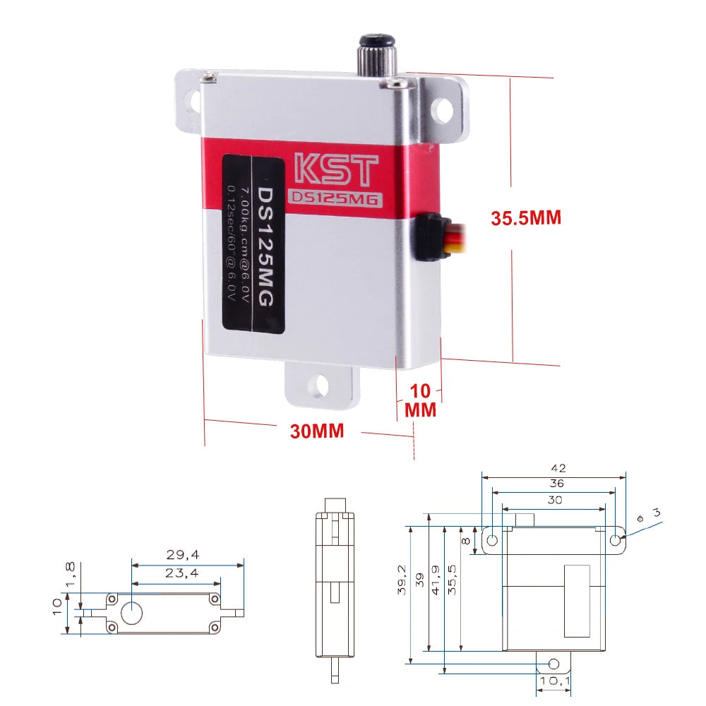 KST DS125MG 7KG 6V High Torque Metal Gear Digital Servo