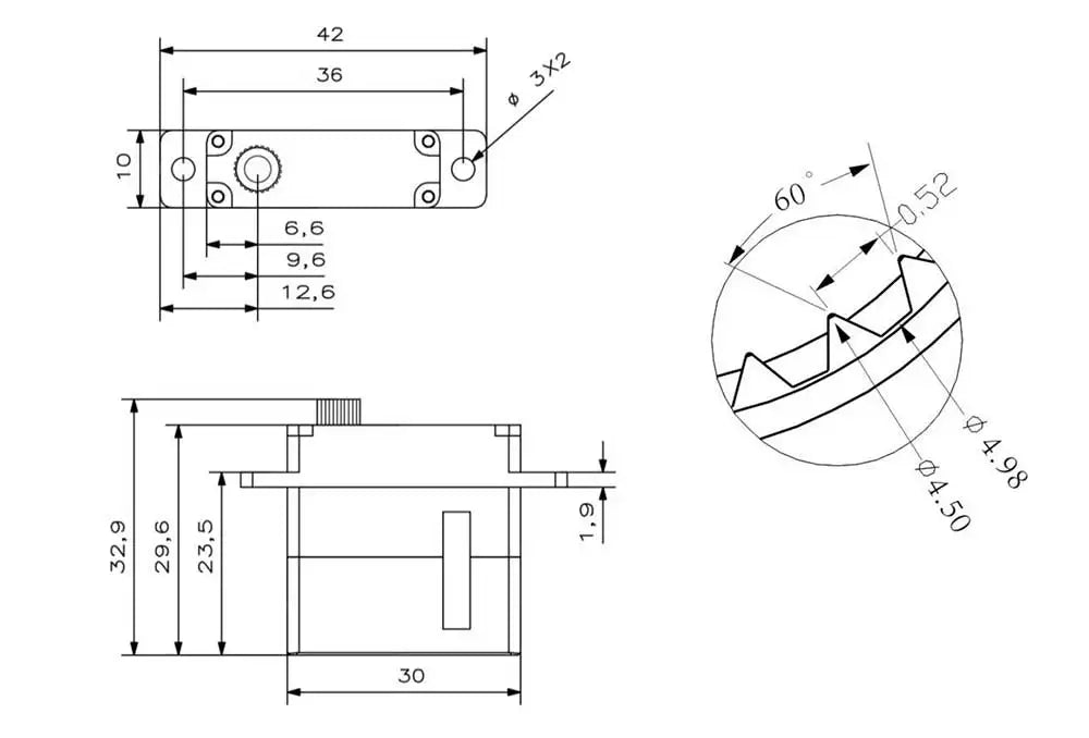 KST X10-710 7.5kg Digital Metal Gear Glider Robot UAV