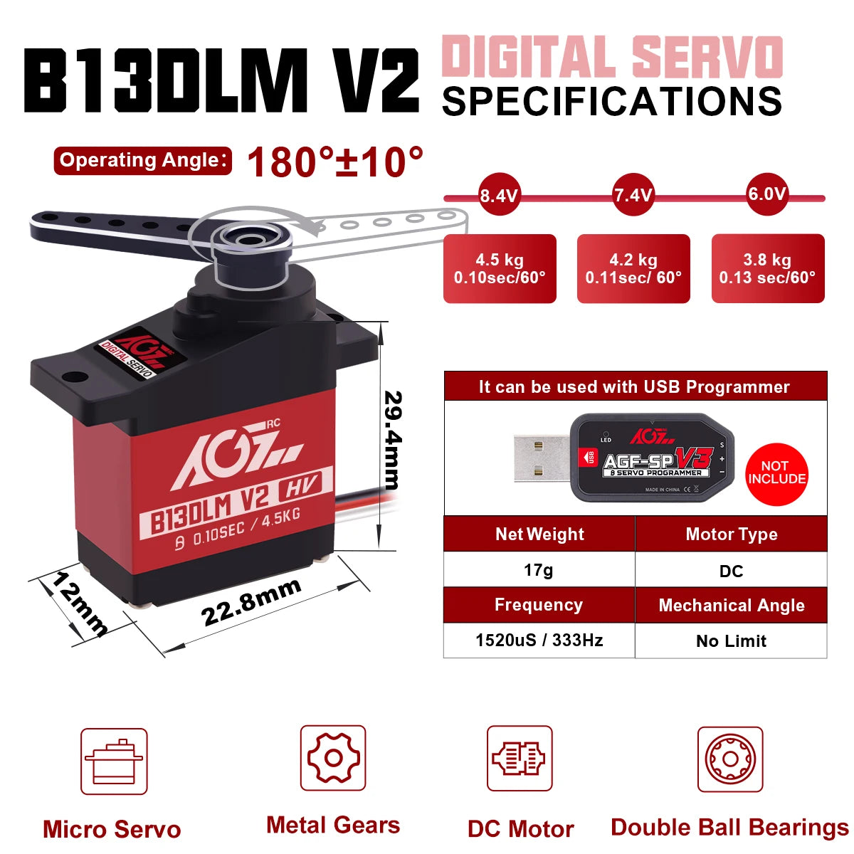 AGFRC B13DLM V2, BIRDLM V2 sPECIFICATIONS SPECIFICA TIONS