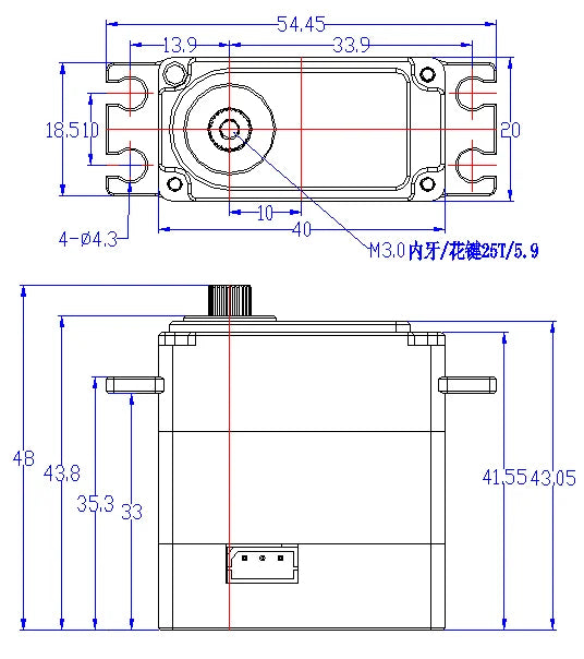 Feetech STS3046 Servo, the highest position resolution is 0.088 degrees, if the control is 90 degrees, input