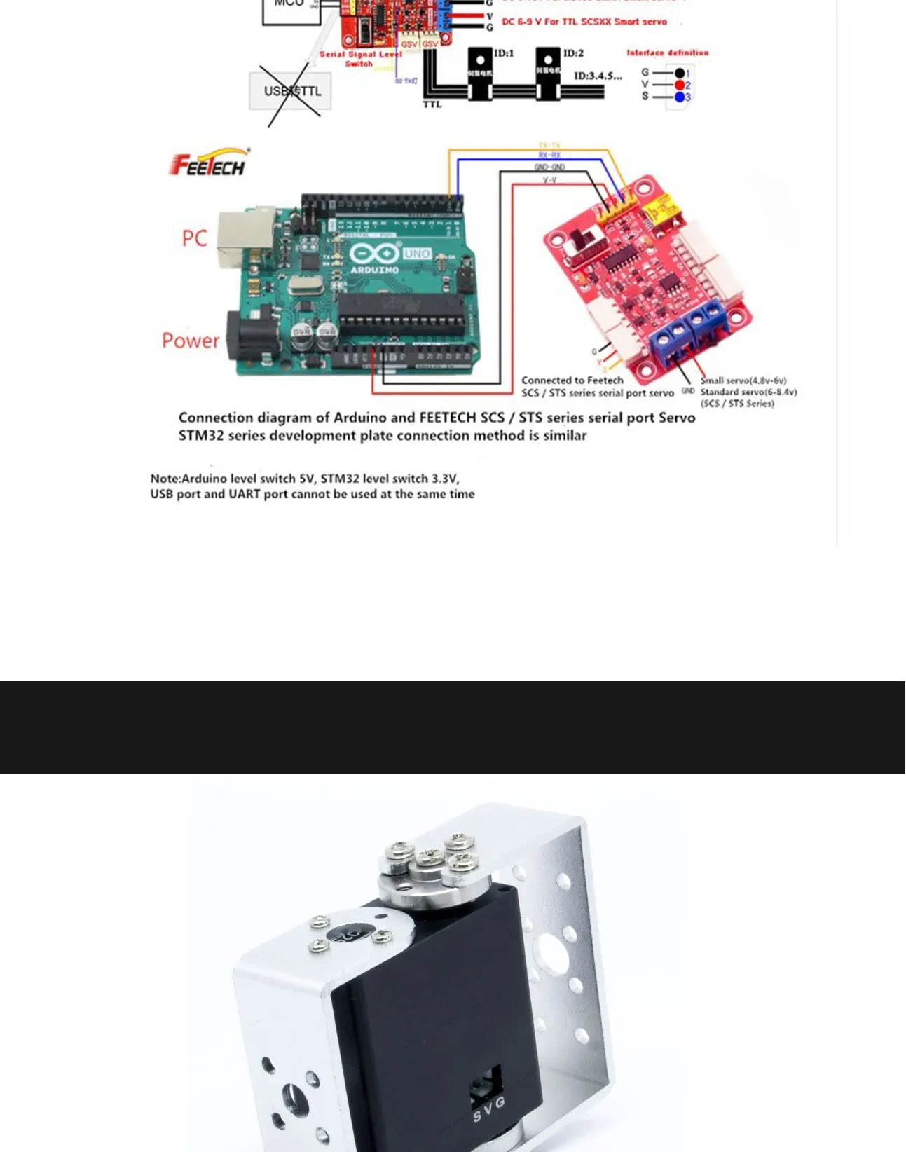 Feetech ST-3025, Arduino and FEETECH SCS STS series serial Servo STM32 series development