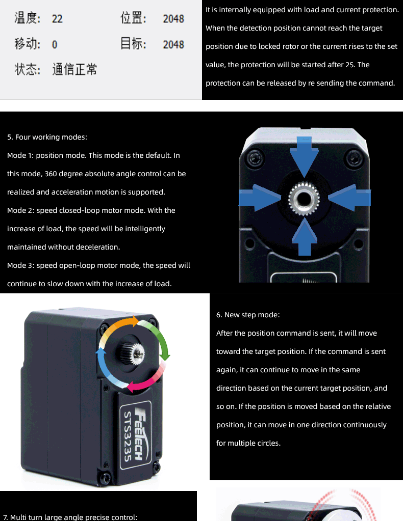 Feetech STS3235 - 12V 30KG 360° Servo for robotics automates the textile industry CropBot for agriculture agv system robotics servo 12