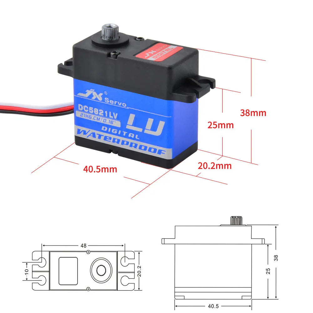 JX Servo, 38mm 25mm 40.5mm 20.2mm 48 8 40.5 Bervo DCEBZ