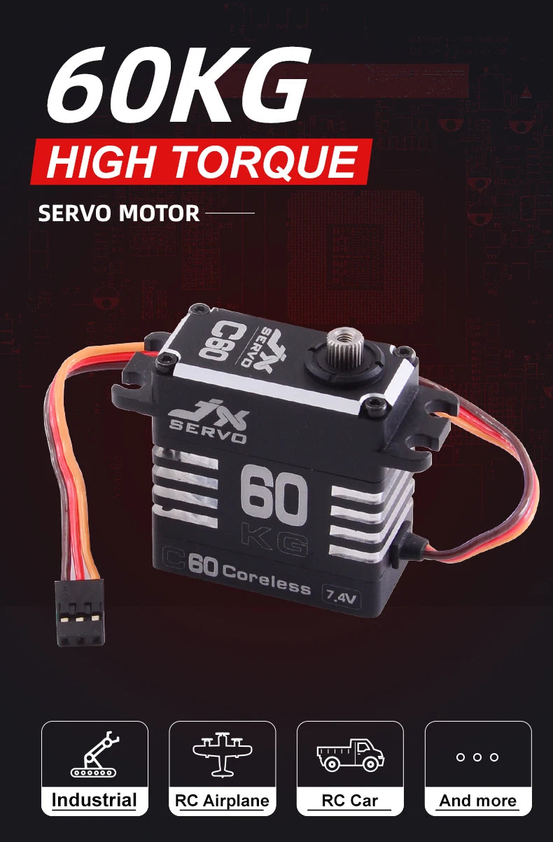 JX SERVO, SERVO MOTOR 88 3 60 80 CPOOO0 Industrial RC Airplane
