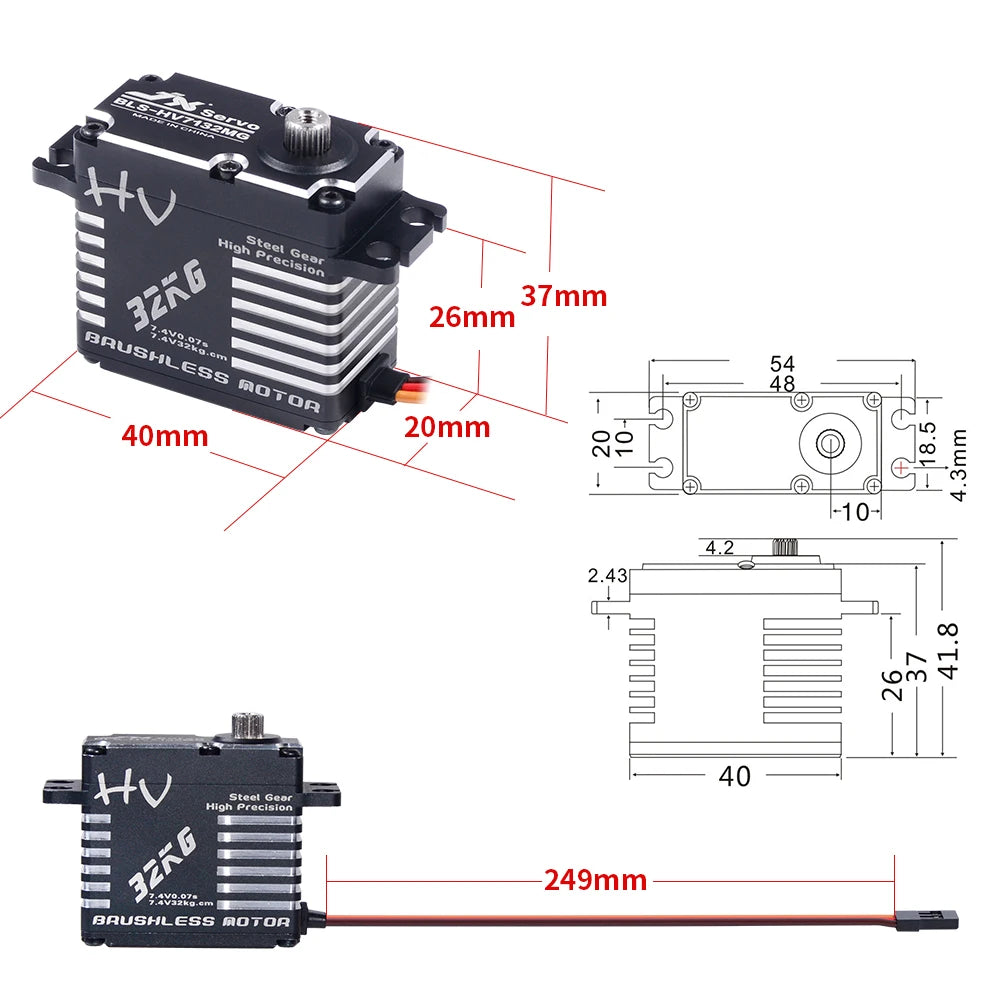 JX Servo, HV Stecl Hioh Precision 249mm 4v8;87.e