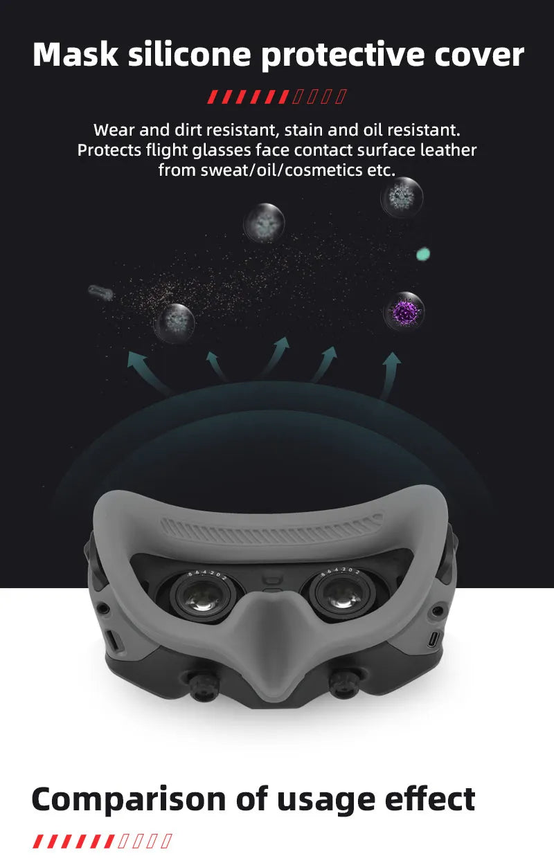 Head Strap For DJI FPV Goggles 2/V2, mask silicone protective cover Wear and dirt resistant, stain and oil resistant Protects flight glasses face