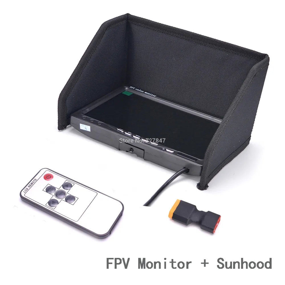 شاشة FPV مقاس 7 بوصات - أحدث شاشة LCD TFT FPV مقاس 7 بوصات مقاس 1024 × 600 وشاشة تحكم عن بعد وشاشة FPV للتصوير الفوتوغرافي Sunhood للمحطة الأرضية 16 7 inch FPV Monitor Screen, Store Nos 727847 FPV Monitor + Sun