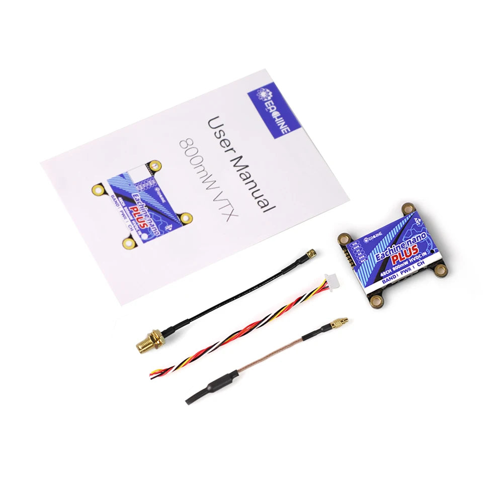 Eachine Nano Plus FPV VTX Video Transmitter - 5.8GHz 48CH 800mW Transmitter for RC Racing Drone Plane FPV Drone DIY Kit Accessories Support Microphone 6-36V FPV Goggle 13 Eachine Nano Plus FPV VTX, - Compatible with 30.5mm * 300.5mm / 36.5mm * 36.5