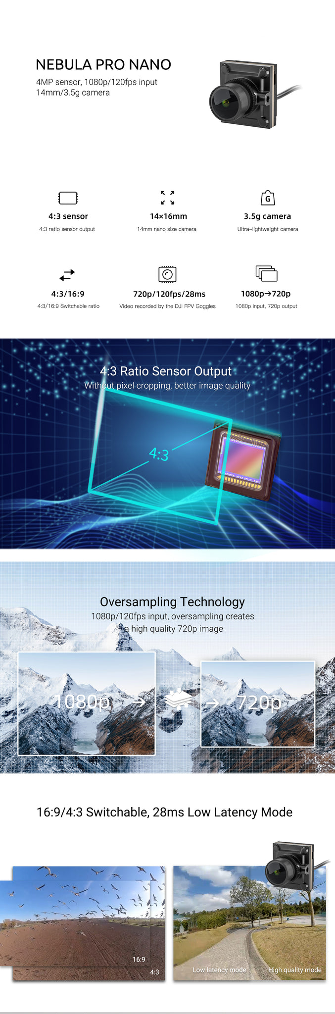 NEBULA PRO NANO 4MP sensor, 1080p/120fps