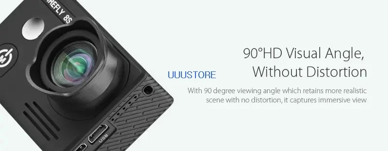 Hawkeye Firefly 8S Action Camera, 8 % 90PHD Visual Angle, UUUSTORE Without Distortion With 90