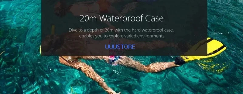 Hawkeye Firefly 8S Action Camera, 20m Waterproof Case Dive to depth of 2Om with the hard waterproof case 