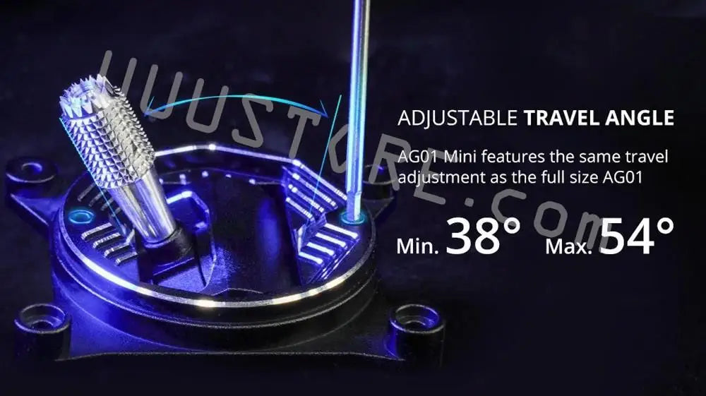 RadioMaster AG01 Gimbal, ADJUSTABLE TRAVEL ANGLE AGO1 Mini features the same travel adjustment