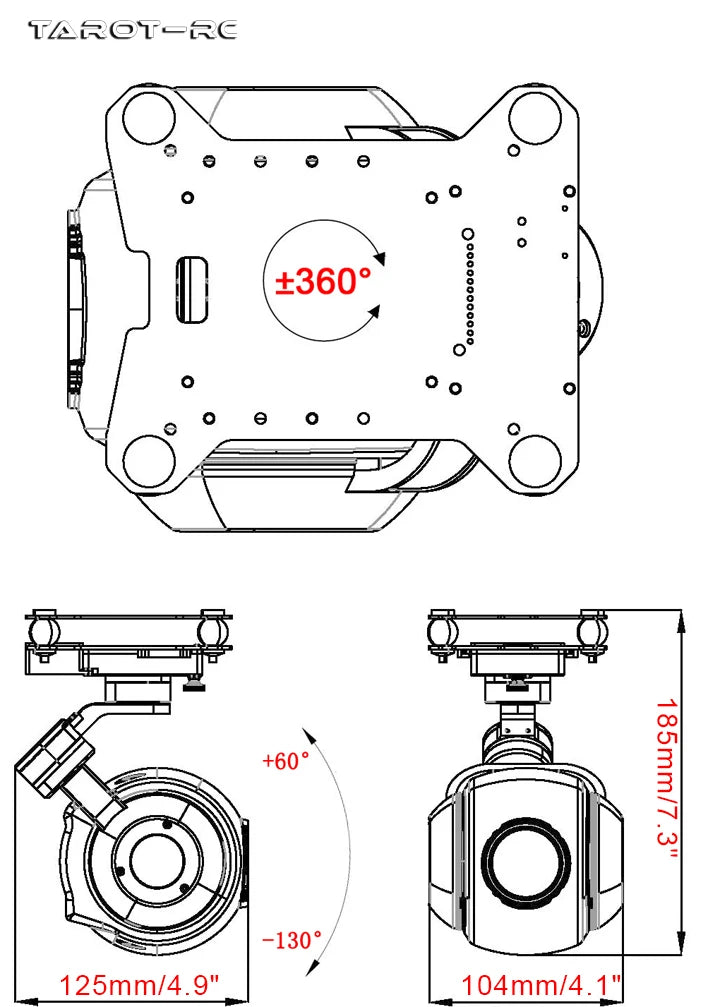 Tarot T26X-NET 2MP 26X Gimbal Camera Optical Zoom