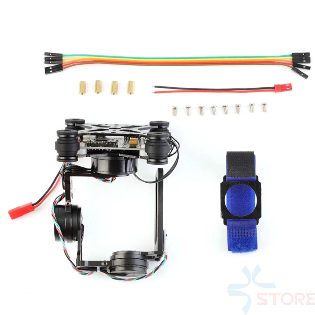 إطار انحراف بدون فرش مُجمَّع بثلاثة محاور مع محركات ومحركات. وحدة تحكم Storm32 لـ Gopro 3 4 Xiaomi Xiaoyi SJ4000 SJCAM FPV RTF 14 the current is too large, the breakdown of the IC module,pls use batter