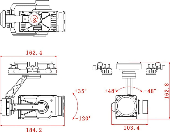 التارو Z30 زووم بصري gimbal / 2MP / مخرج الشبكة Z30A3 gimbal 14 Arkbird Tarot Z30 optical zoom gimbal / 2MP/Network