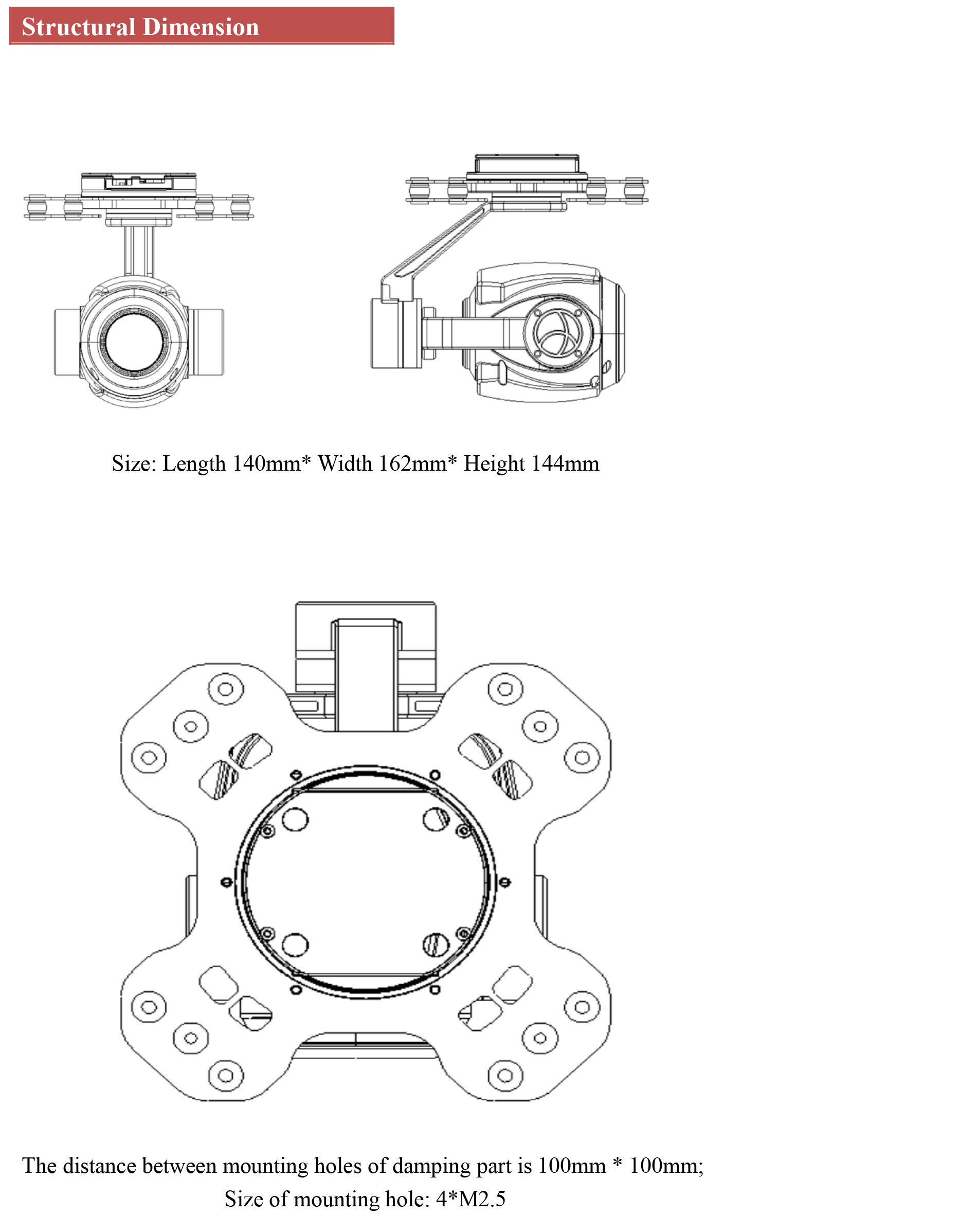 TOPOTEK RIP20S4K Drone Gimbal, High-quality drone gimbal camera with 4K resolution, 20x optical zoom, and 3-axis stabilization for smooth video capture.
