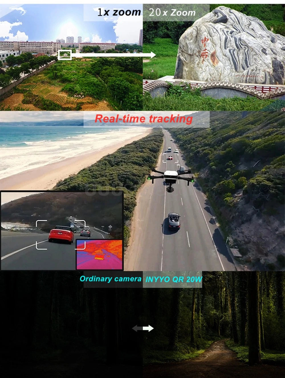 lx zoom 20x Zoom Real-time tracking Ordinary camera INYYO QR