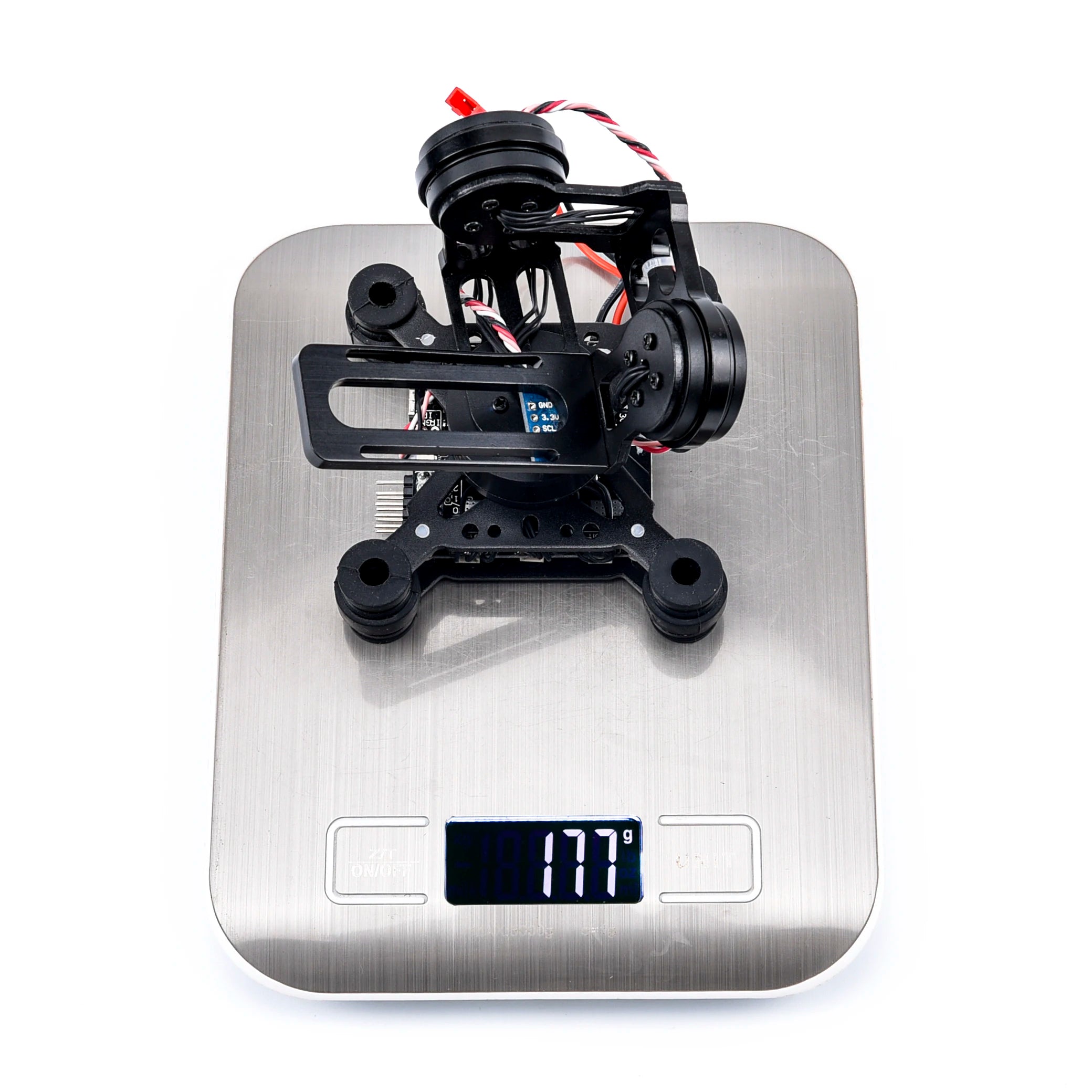 3 Axis Brushless Gimbal, Gopro camera can be adjusted to the left or right,so that the camera is at