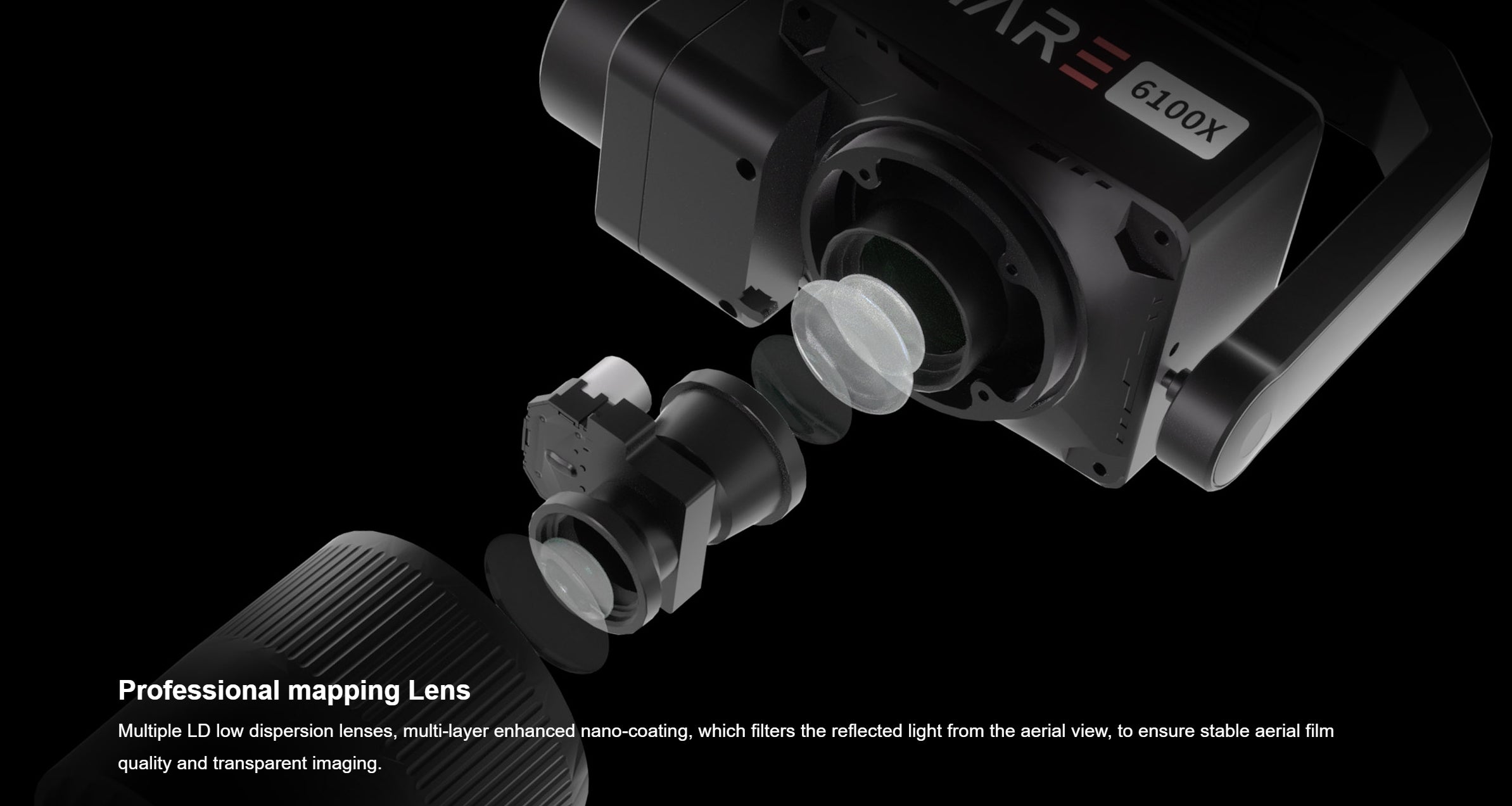 SHARE 6100X - كاميرا جوية بدون طيار كاملة الإطار وعدسة واحدة بدقة 61 ميجابكسل 12 SHARE 6100X, High-quality aerial filming with stable and clear images thanks to advanced lens technology.