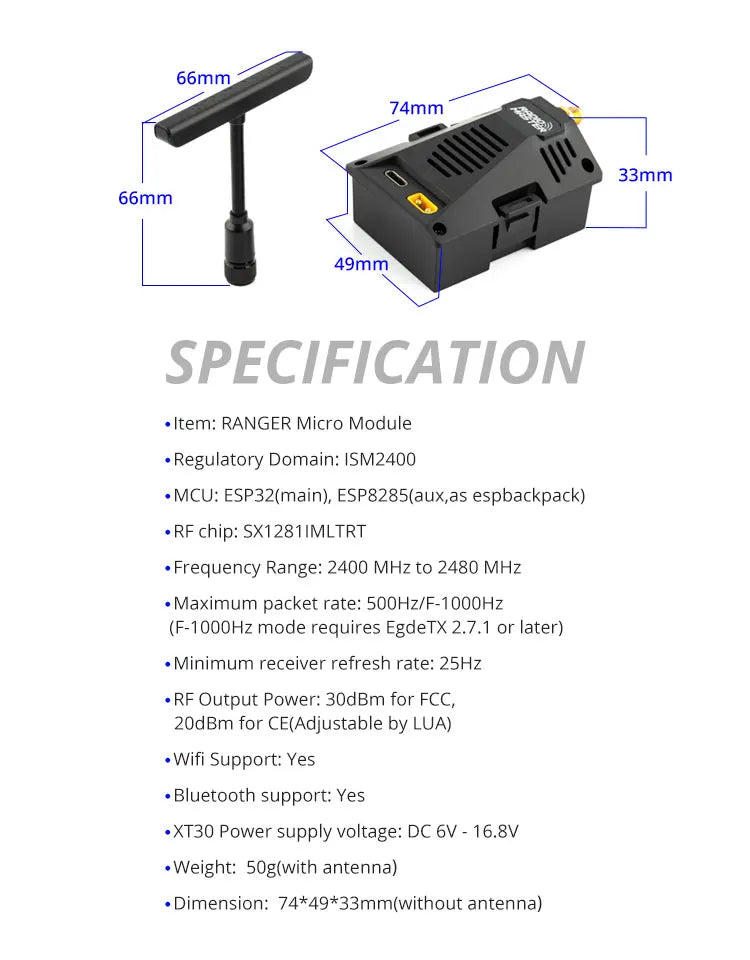RF chip: SX1281IMLTRT #Frequency Range: 2