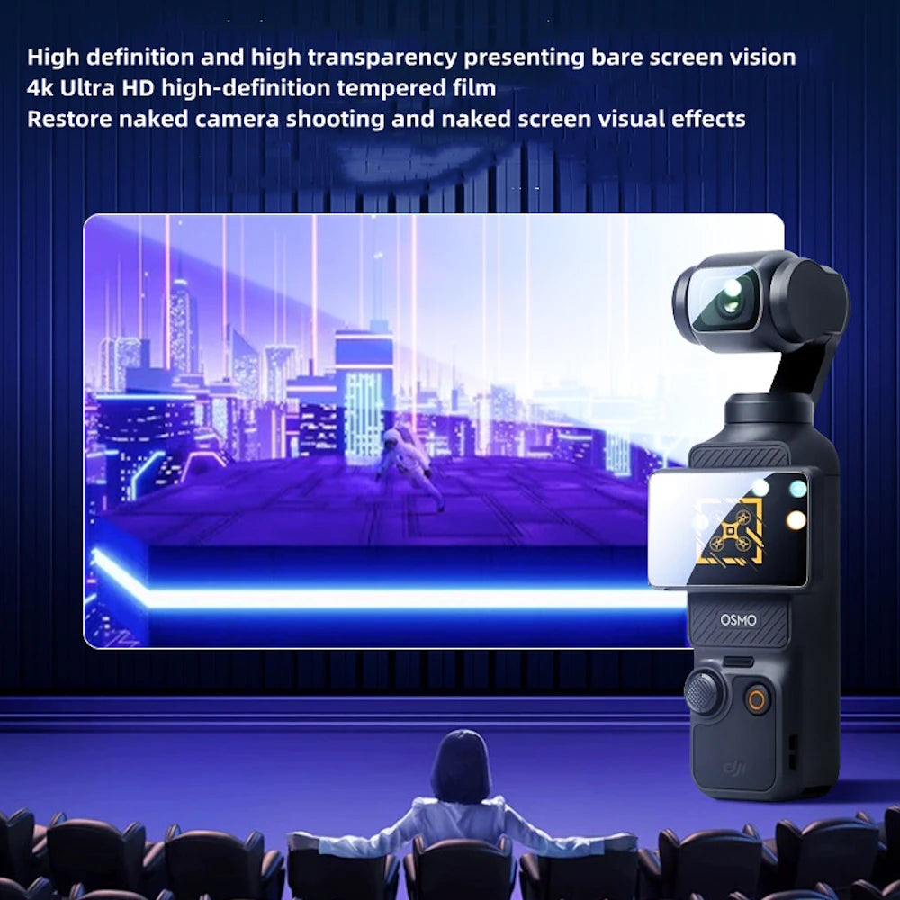 9H HD Tempered Glass for DJI OSMO Pocket 3, high-definition tempered film Restore naked camera shooting and naked screen visual effects OS
