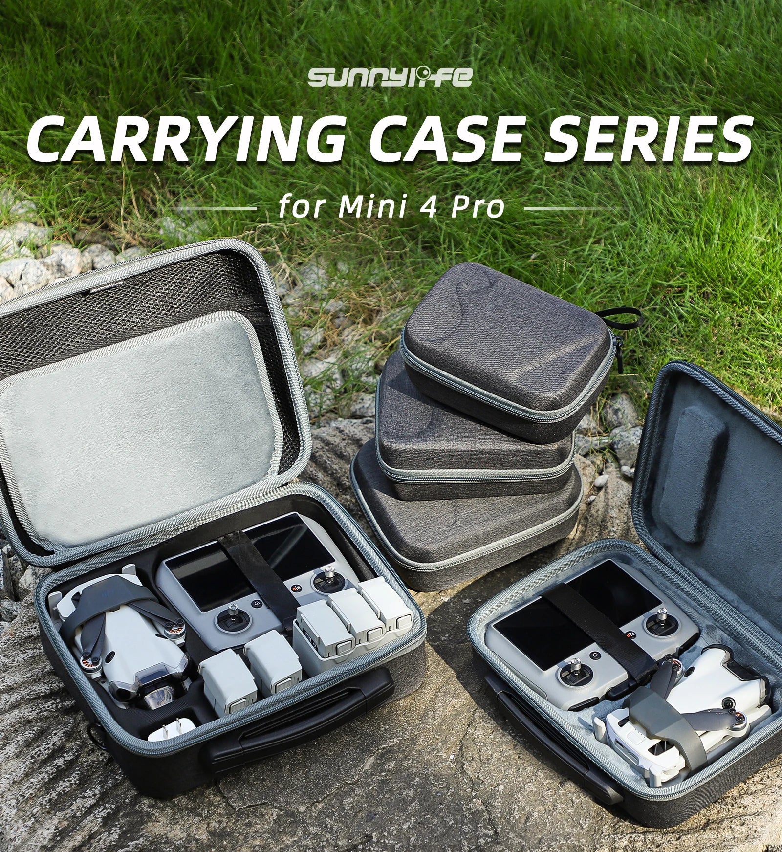 حقيبة حمل محمولة لـ DJI Mini 4 Pro - حقيبة تخزين حقيبة يد لـ DJI RC 2/N1/N2 صندوق التحكم عن بعد بدون طيار 15 Portable Carrying Case For DJI Mini 4 Pro, SUnnYioFe CARRYING CASE SERIES for