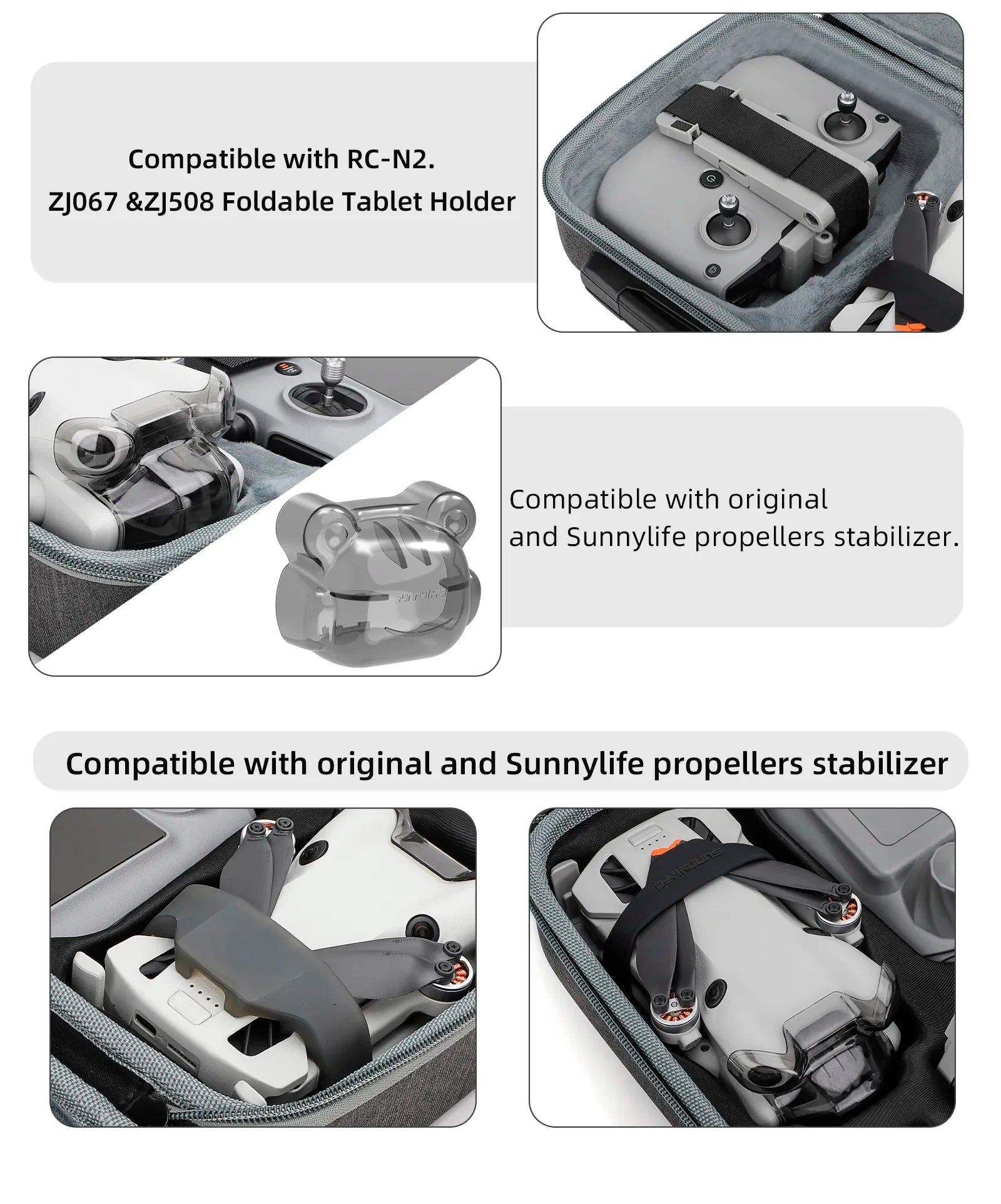 حقيبة حمل محمولة لـ DJI Mini 4 Pro - حقيبة تخزين حقيبة يد لـ DJI RC 2/N1/N2 صندوق التحكم عن بعد بدون طيار 22 Portable Carrying Case For DJI Mini 4 Pro, Compatible with original and Sunnylife propellers stabilizer 7nJHe @2 SHU