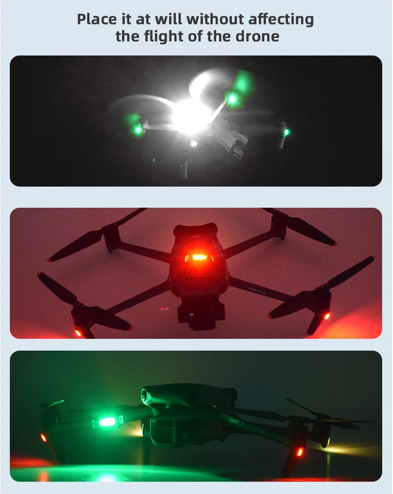 العالمي بدون طيار ستروب أضواء LED مصباح ل DJI Mavic 3/2/MINI 3 Pro/Air2/2S/MINI 2/SE مؤشر الإشارة بدوره أضواء ضوء إحترافي 21 Place it at will without affecting the flight of the
