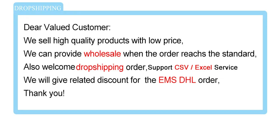 Dear Valued Customer: We sell high quality products with low price, We can provide wholesale when