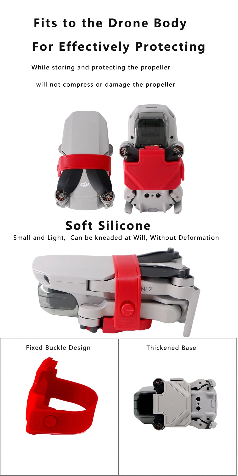 الهبوط ل DJI Mavic Mini 2/Mini SE الطائرة بدون طيار المروحة الحرس حامل Sunhood شريط لاصق غطاء المحرك ملحقات طائرة بدون طيار 54 NI 2 Fixed Buckle Design Thickened Base, Fits to the Drone Body