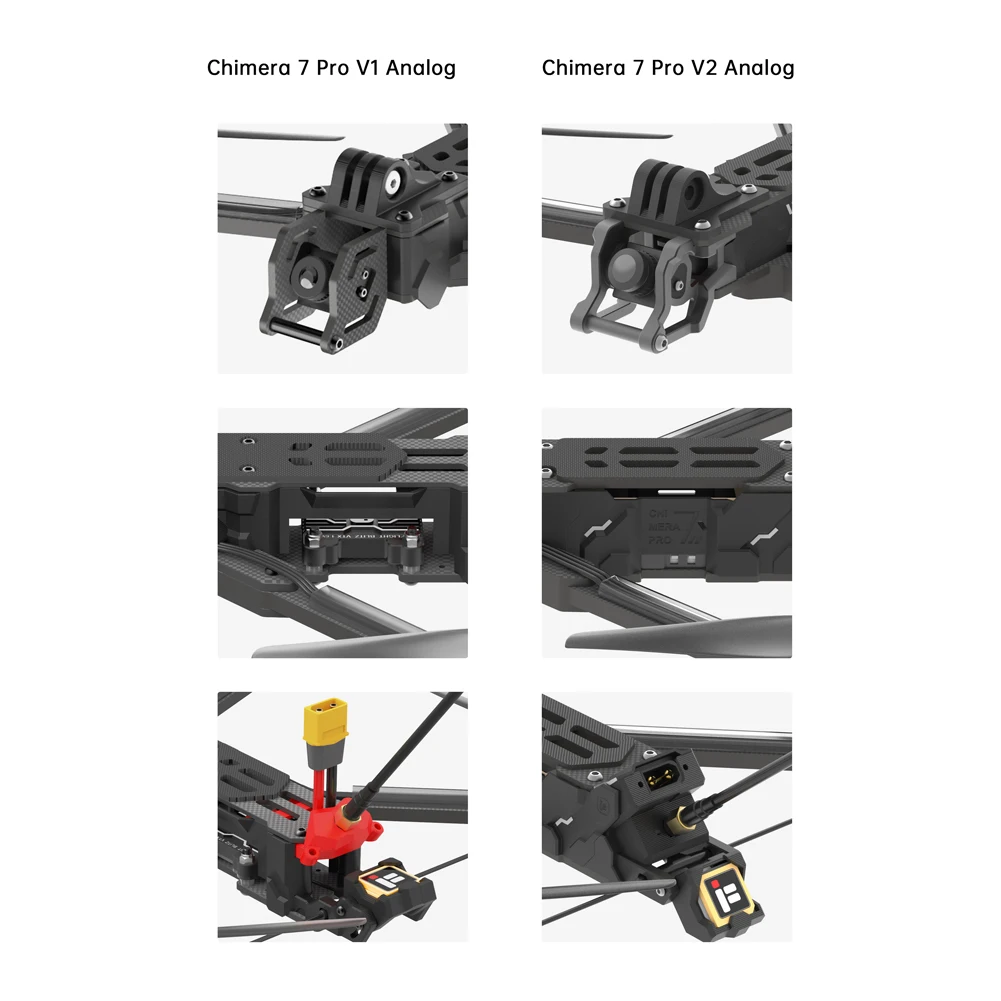 iFlight Chimera7 Pro تناظري V2 6S FPV طويل المدى BNF مع RaceCam R1 Mini 1200TVL 2.5 مللي متر Cam/XING2 2809 1250KV محرك لـ FPV 8 Illuminated side panels and 360-degree TPU protective parts