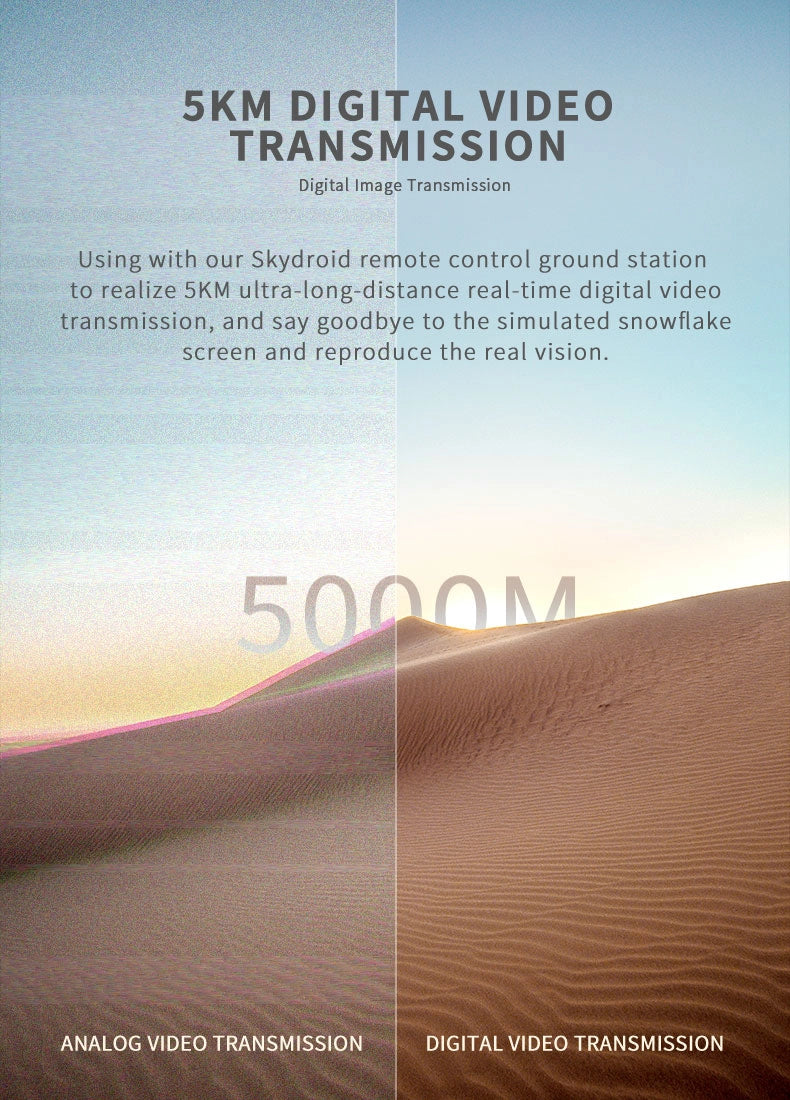 طائرة تدريب بدون طيار Skydroid MX450 - كاميرا 1080P 5KM طويلة المدى 450 مم قاعدة عجلات متعددة الوظائف للتدريب بدون طيار RTF طائرة بدون طيار صناعية 9 Skydroid MX450 Training Drone, 5000M ANALOG VIDEO TRANSMISSION 5KM digital video transmission