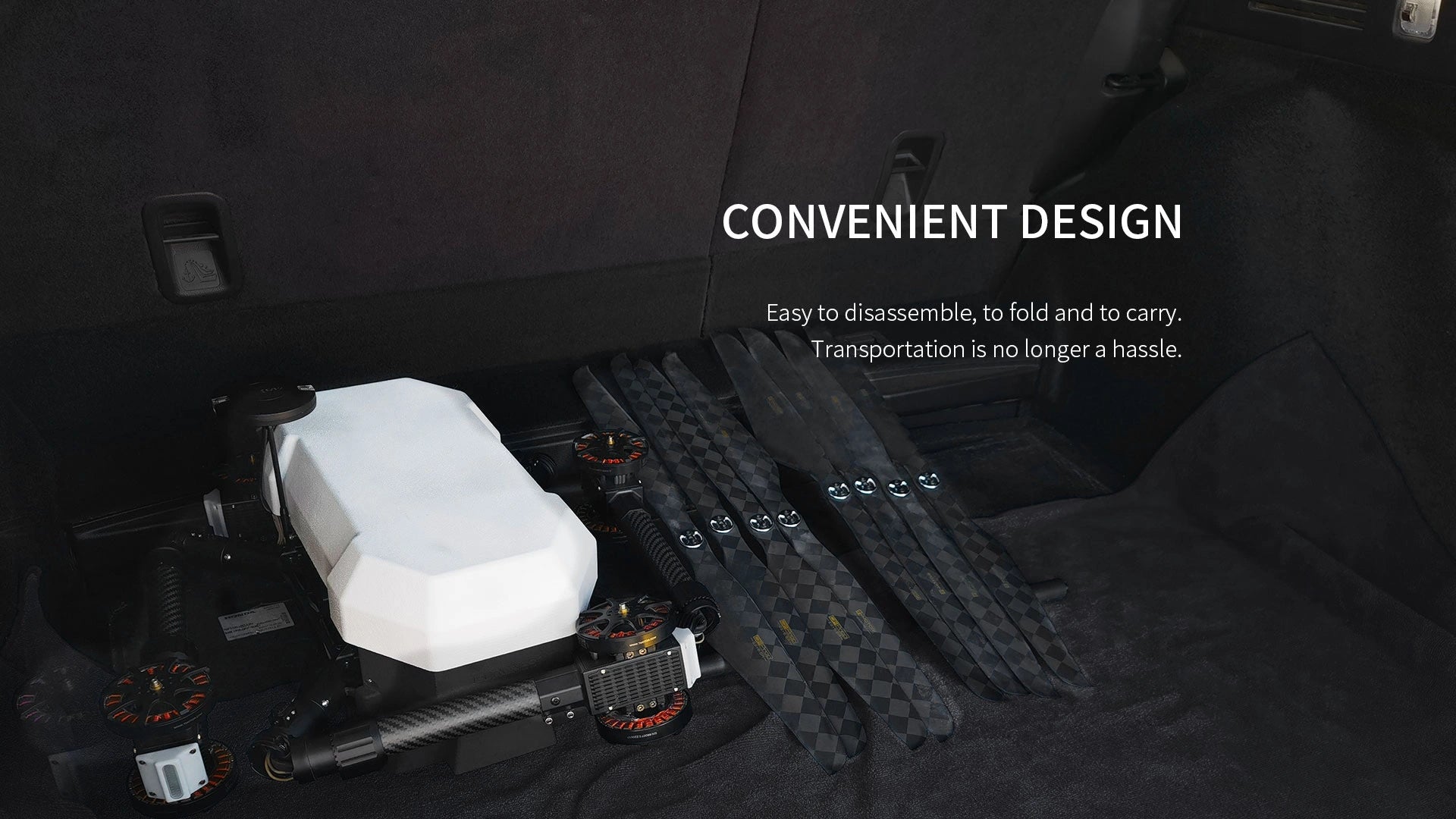 T-Motor T-Drone, CONVENIENT DESIGN Easy to disassemble; to fold and to carry: Transportation is no