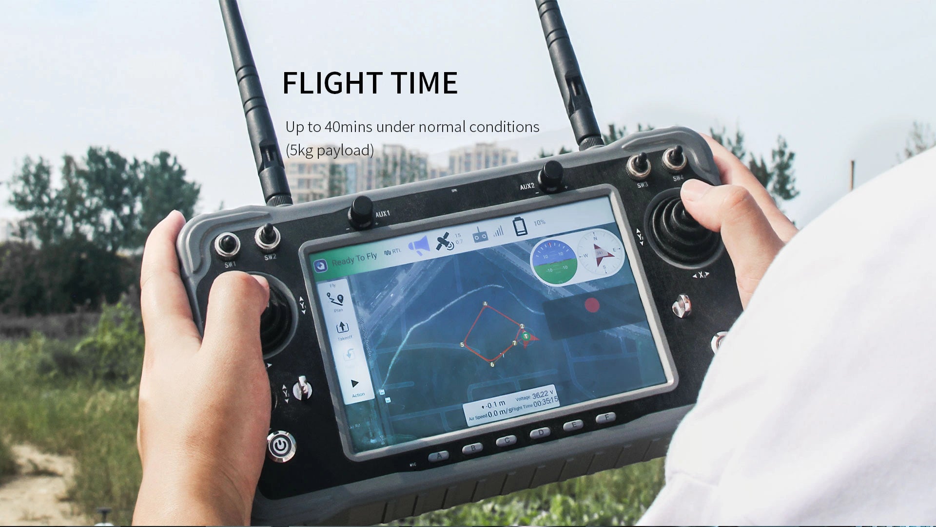 T-Motor T-Drone, FLIGHT TIME Up to 4Omins under normal conditions (Skg payload)