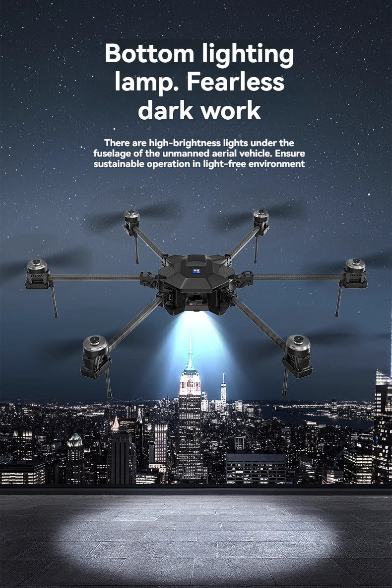 RCDrone, high-brightness lights are under the fuselage of the unmanned aerial vehicle .