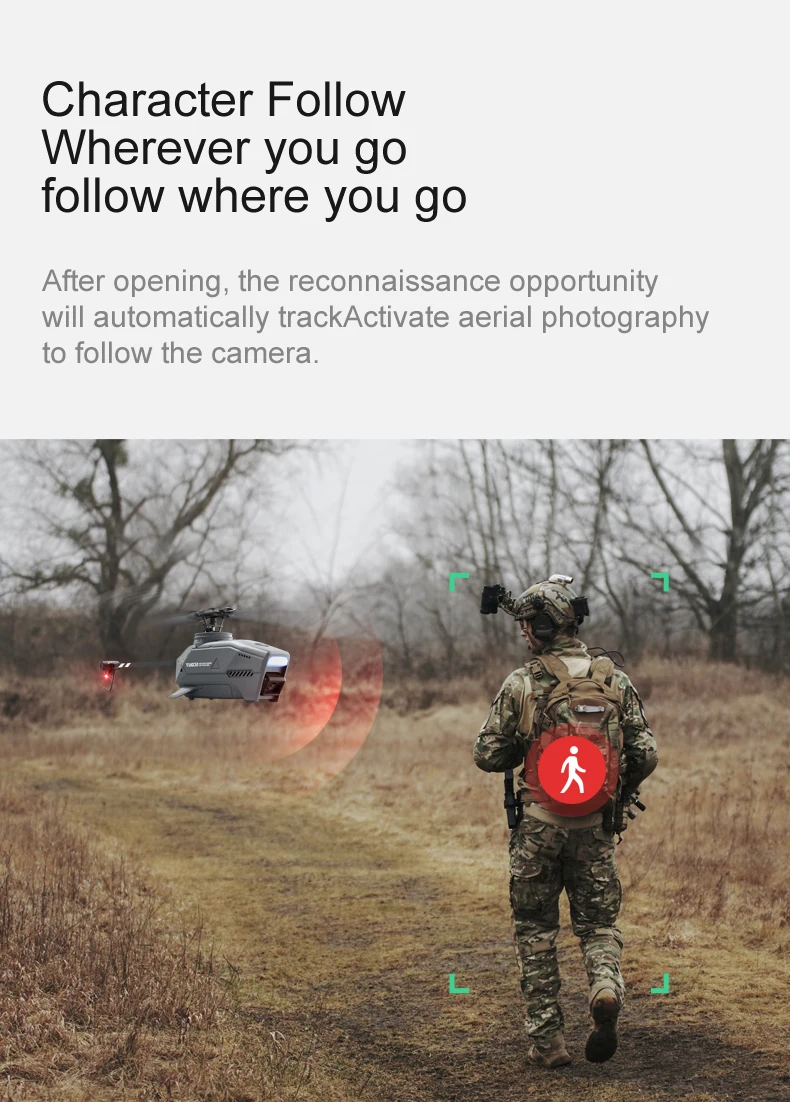 L1 RC Helicopter, Character Follow Wherever you go Follow where you go After opening, the reconnaissance opportunity will automatically track