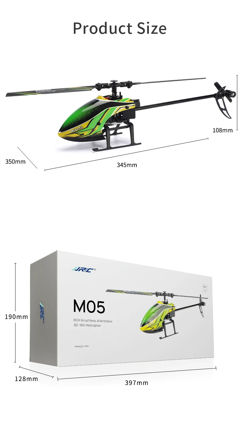 JJRC M05 RC Helicopter, Product Size 108mm 350mm 345mm MO5 190mm GCH Brushless
