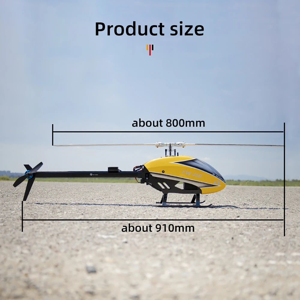 طائرات هليكوبتر Fly Wing FW450L V2.5 RC - جهاز تحكم عن بعد RTF FBL 3D GPS APP إرجاع تلقائي مع نظام التحكم في الطيران H1 6CH مروحية للبالغين 25 Fly Wing FW450L V2.5 RC Helicopters, Product size about 80Omm about 910