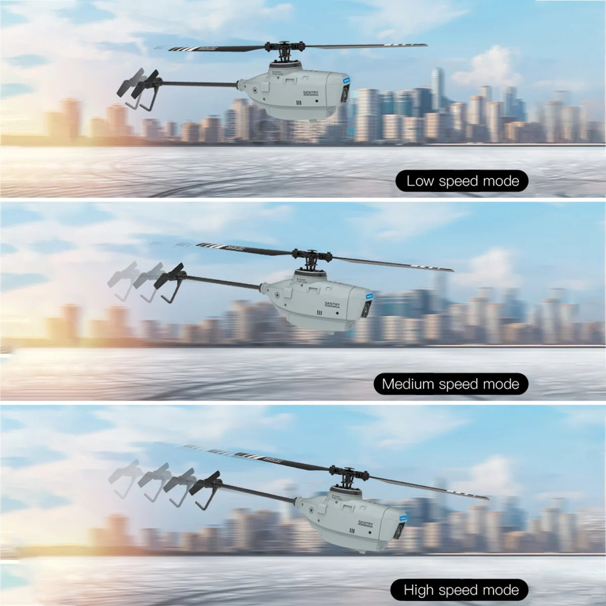C127 2.4G RC Helicopter - كاميرا احترافية 720P 6 محاور جيروسكوبية WIFI Sentry Spy RC بدون طيار زاوية واسعة مجداف واحد بدون جنيحات 32 C127 2.4G RC Helicopter, the 6-axis gyroscope design provides stable flight