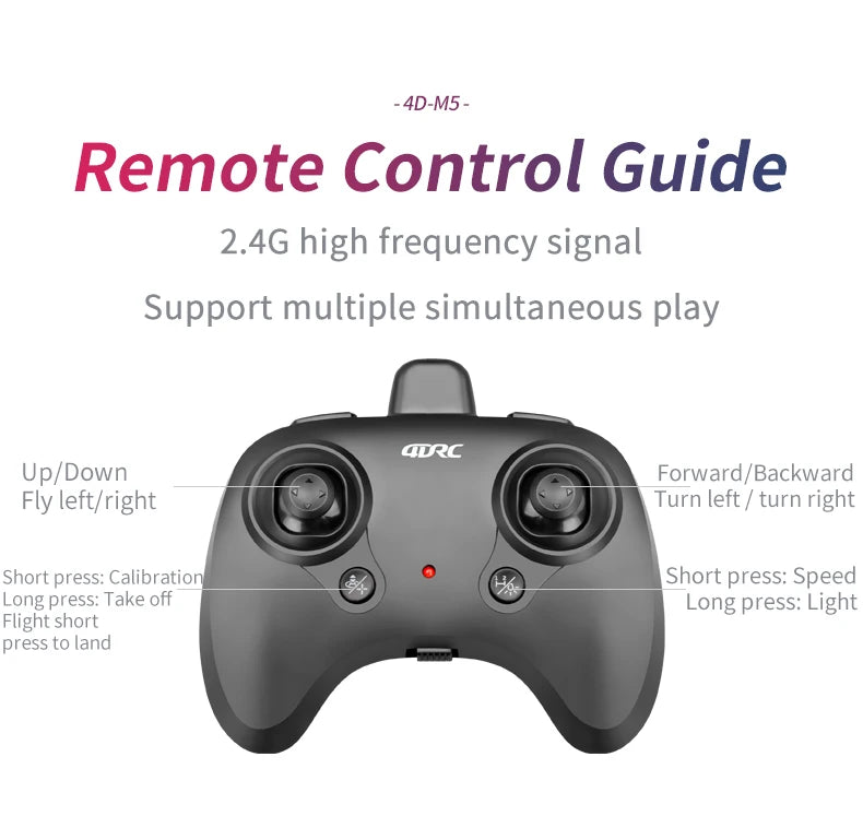 4DRC M5 RC Helicopter, 4D-M5 Remote Control Guide 2.4G high frequency signal Support multiple simultaneous play Wur