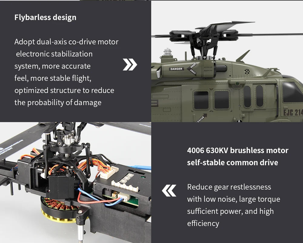 F09 RC Helicopter, EIL ZI 4006 630KV brushless motor self-stable common drive