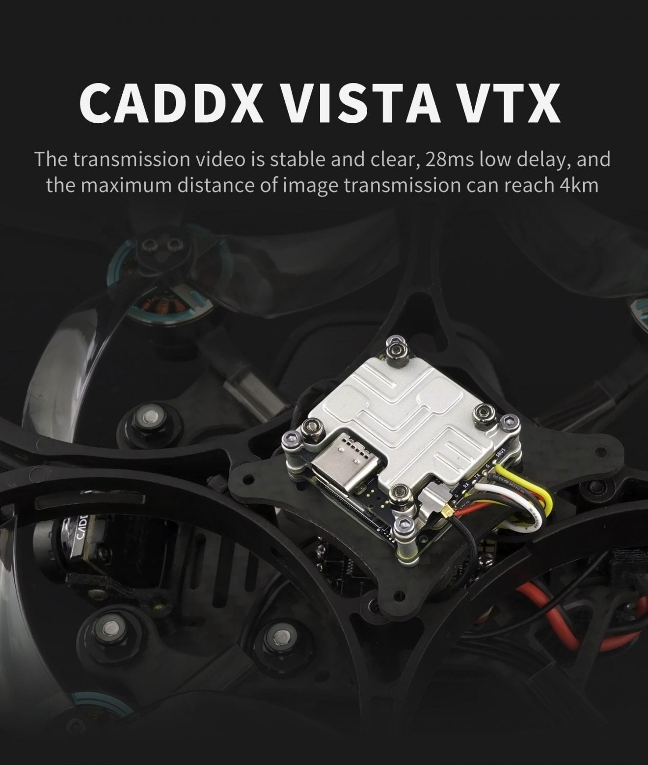 GEPRC CineLog35 FPV Drone, the maximum distance of image transmission can reach 4km delay . the transmission video is stable and