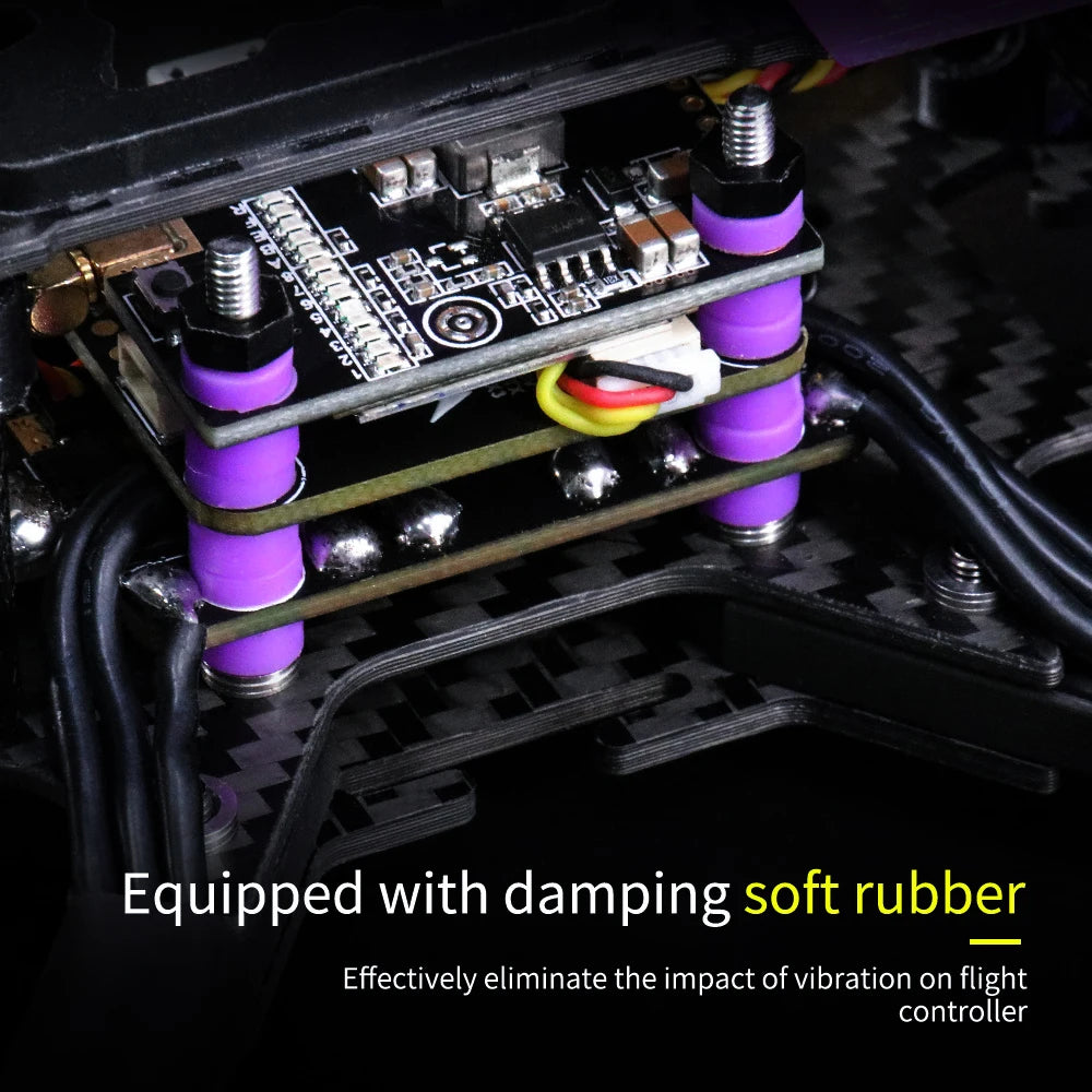 TCMMRC LAL5 Racing Drone, Equipped with damping soft rubber Effectively eliminate the impact of vibration on flight