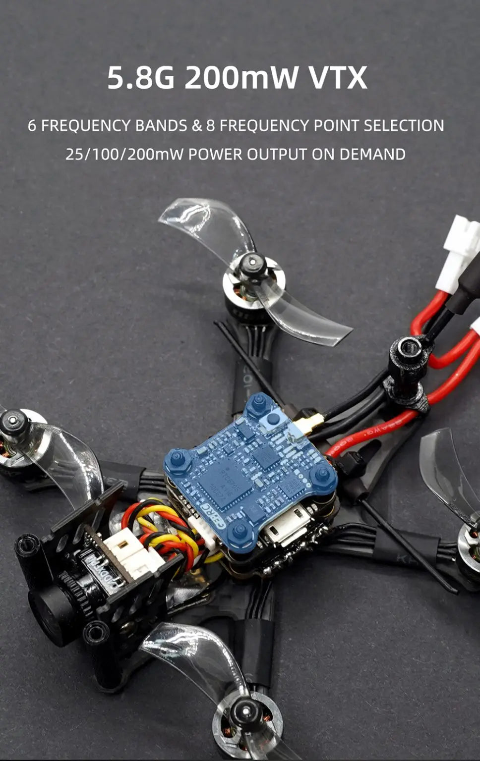 GEPRC SMART 16 Freestyle FPV Drone - Caddx Ant Camera GR0803-11000KV Motor Stable F411 FC لطائرة RC FPV خفيفة الوزن كوادكوبتر بدون طيار 12 GEPRC SMART 16 Freestyle FPV Drone, 5.86 200mW VTX 6 FREQUENCY BANDS &