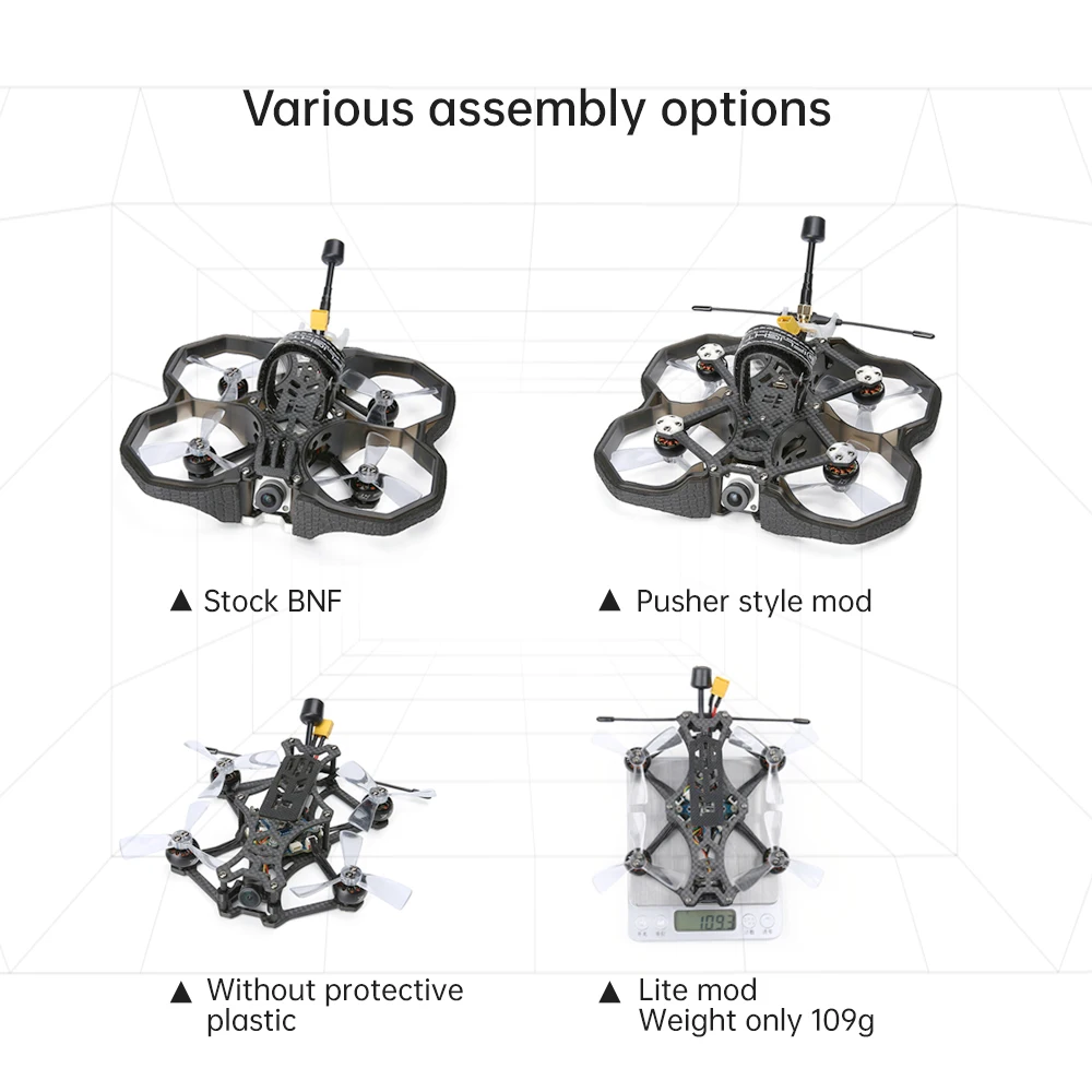 iFlight ProTek25 FPV Drone, Various assembly options Stock BNF Pusher style mod 1n9 Without protective Lite mod