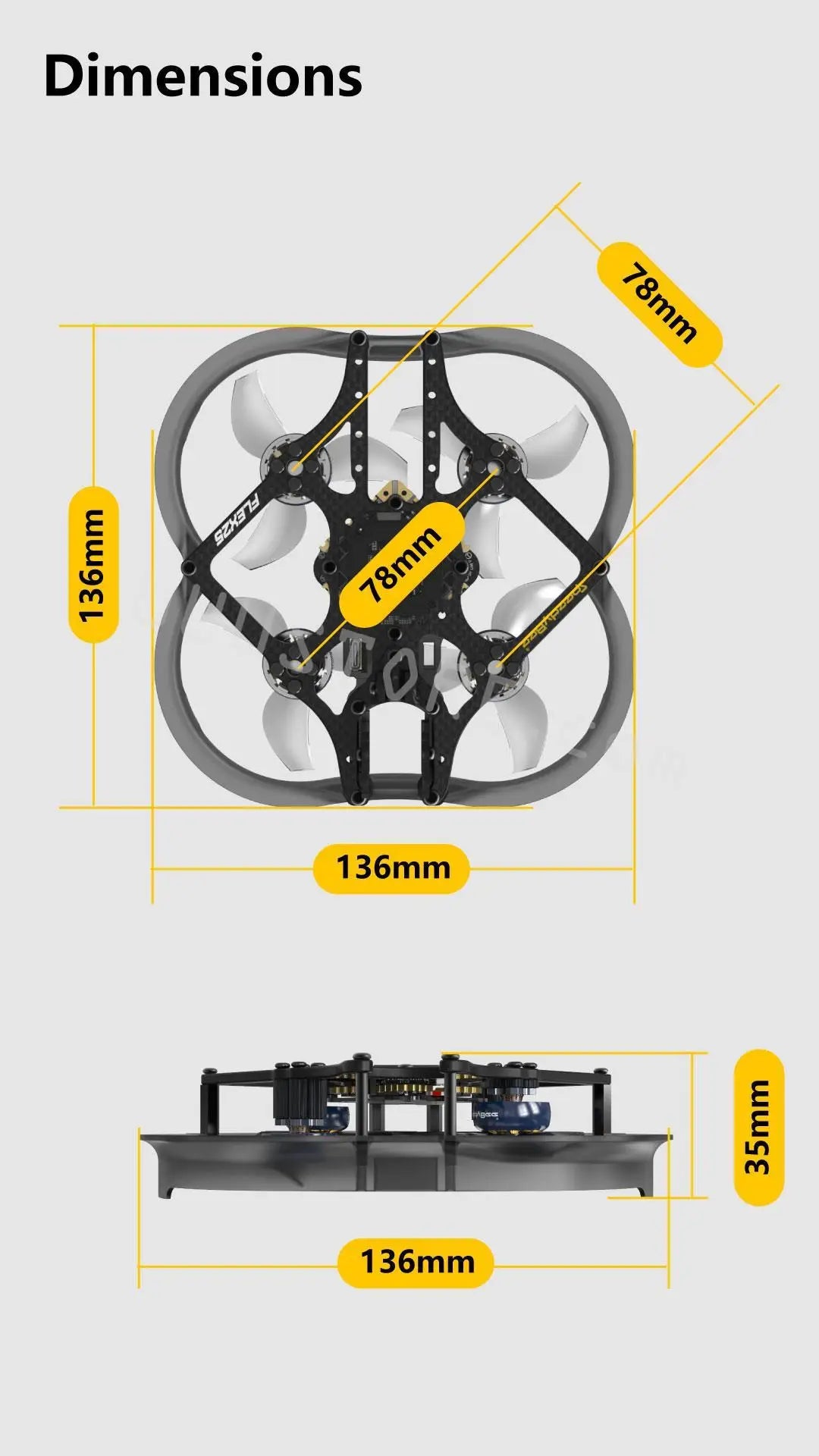 SpeedyBee Flex25 - HD 78mm F7 35A AIO 4S 2.5 بوصة CineWhoop RC FPV Racing Drone BNF مع Runcam Falcon 120fps ألعاب كاميرا رقمية 14 SpeedyBee Flex25 - HD