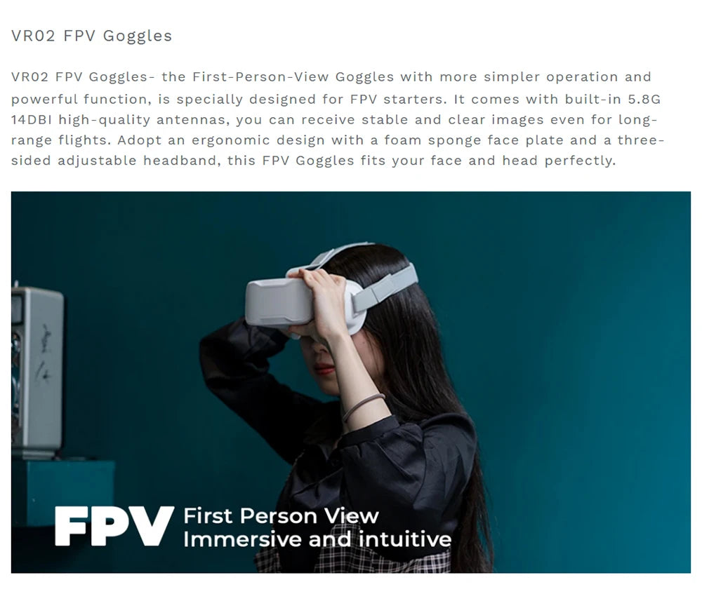 VRO2 FPV Goggles comes with 5.8G 14DBI antennas