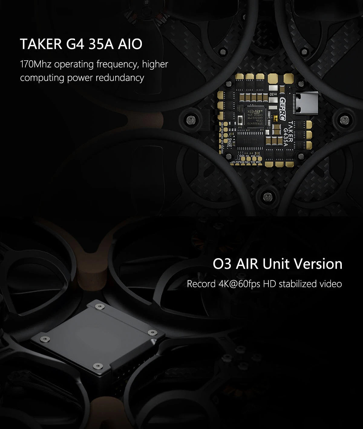GEPRC Cinelog25 V2 HD O3 FPV - TAKER G4 35A AIO 1404 4500KV Motor BNF مع فيديو صغير حر RC GPS Quadcopter Drone Racing Kit 11 GEPRC Cinelog25 V2 HD O3 FPV, TAKER 64 35A AIO 17OMhz operating frequency, higher computing power red
