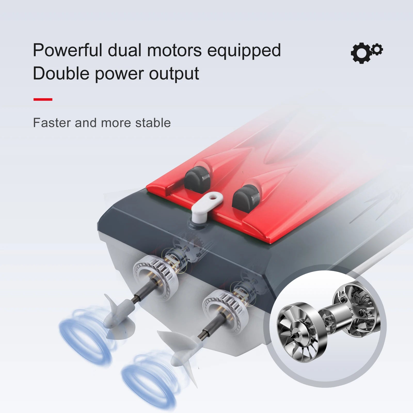 Rc Boat, Dual motors equipped Double power output Faster and more stable 